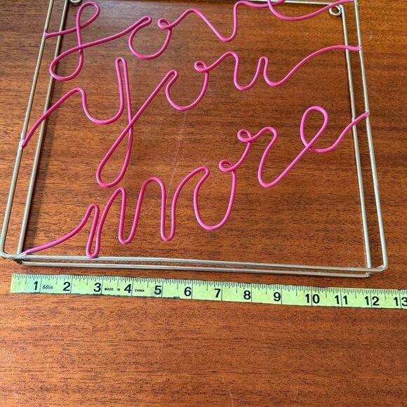Love You More Gold and Pink Wall Home Decor Script Modern 12”x12” - Picture 9 of 10